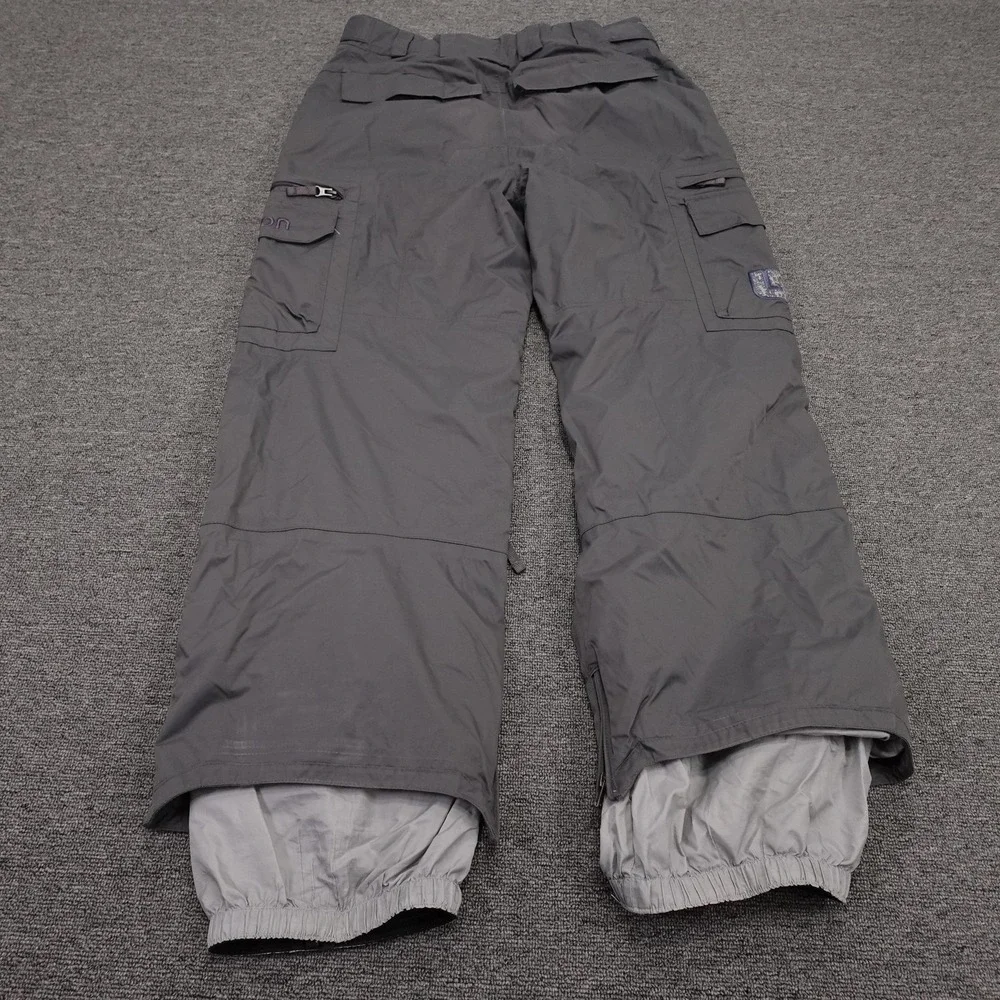Vintage Burton Snow Pants Mens Medium 34x32 Gray Cargo Waterproof Ski Y2K